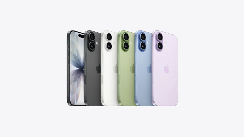 Apple devices displayed side by side with the middle model emphasized as the top-selling option due to its balanced specs and pricing.
